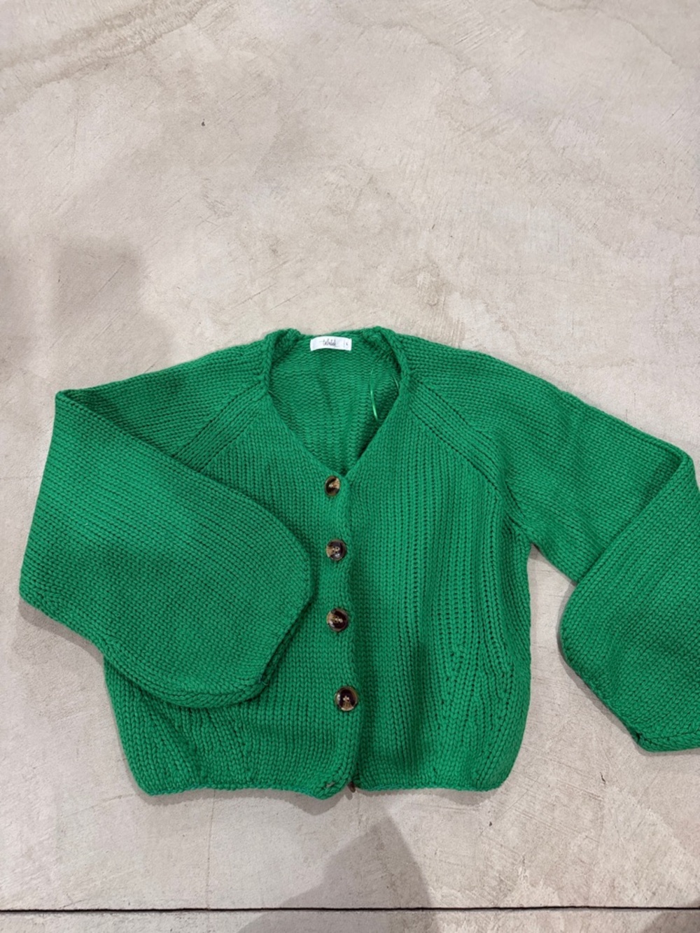 TALULAH Emerald Green Knit Button-Front Cardigan